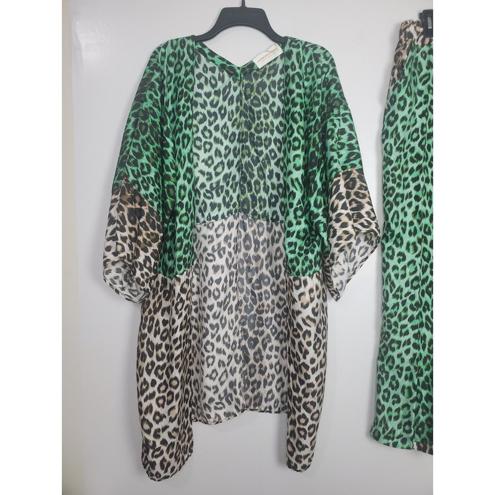 la Prestic Quiston women's leopard-print suit, 100% silk, size M Kimono-pants - Picture 11 of 16